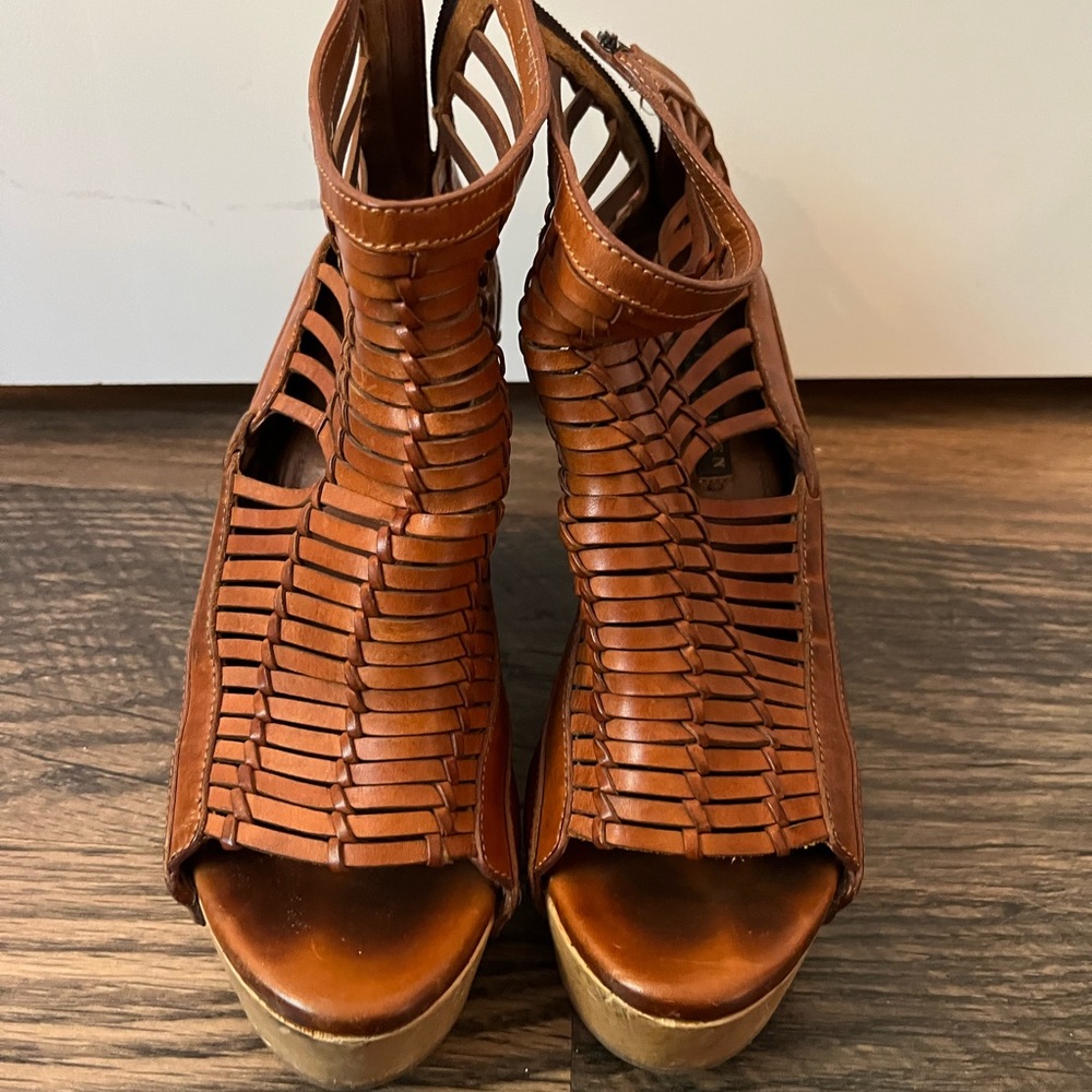 Ralph Lauren Collection Leather Platform Heels